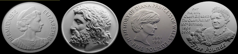 stone wall handing sculpture coins