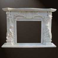 decorating a stone fireplace mantel Black-Limestone