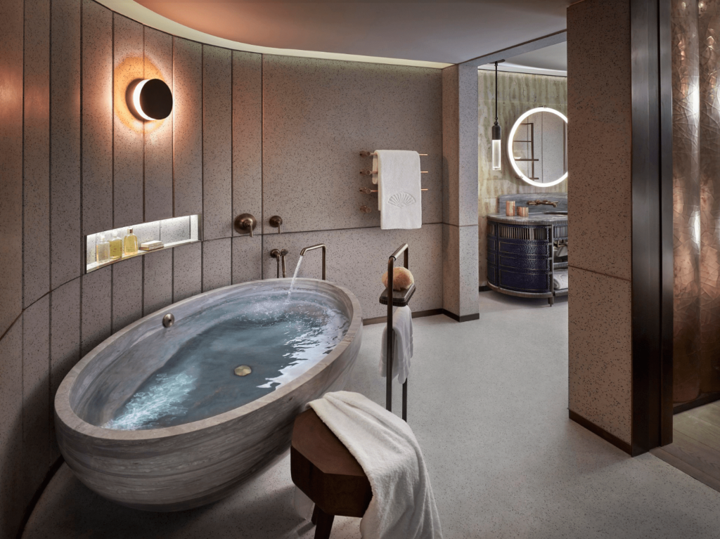 Freestanding Oval-Shaped Marble Tub