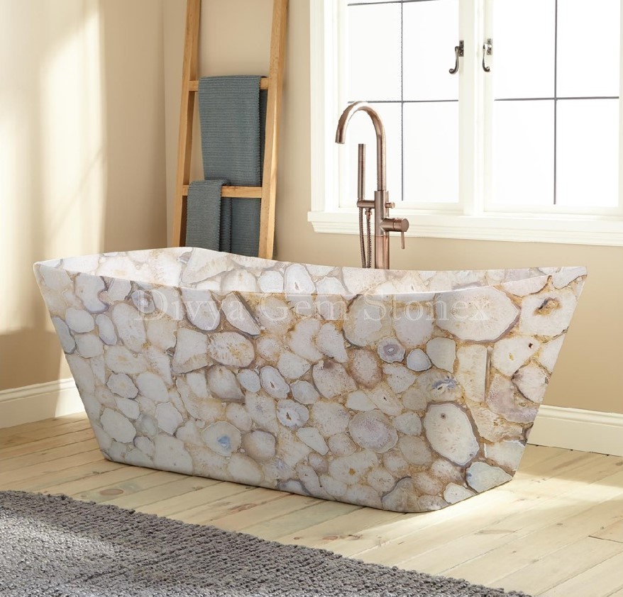 Patterned Gemstone Bathtub