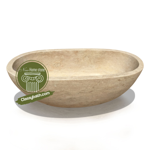 Travertine stone bathtub