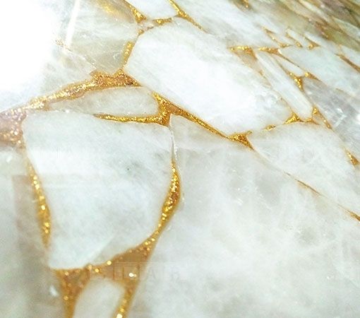 White Quartz Golden Sparkle Bathtub