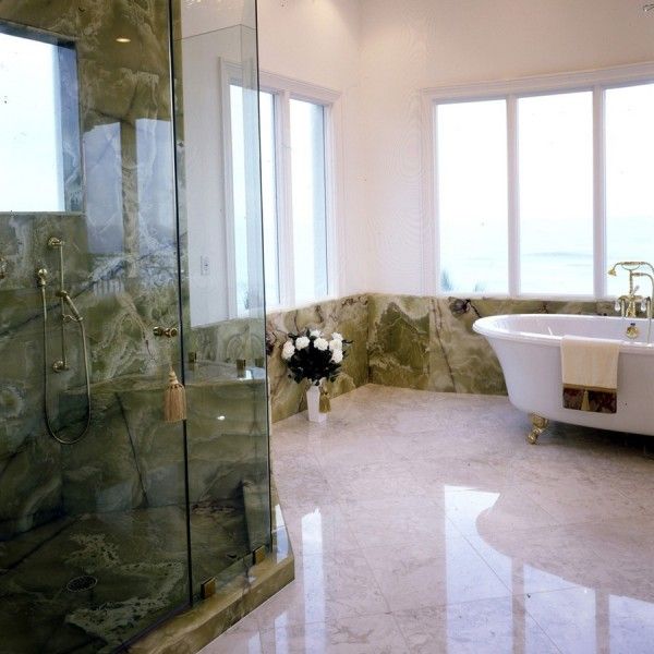 Green Onyx Marble Stone Bathtub