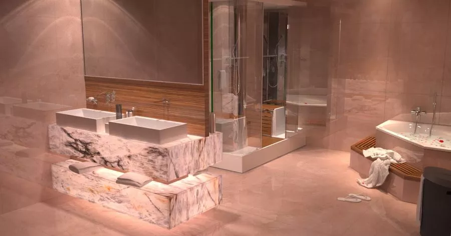 Pink Marble Bath
