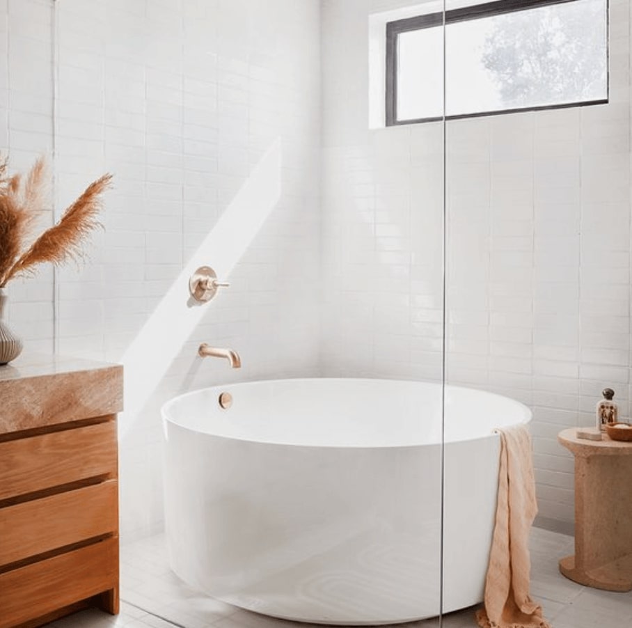 Woman taking a bath