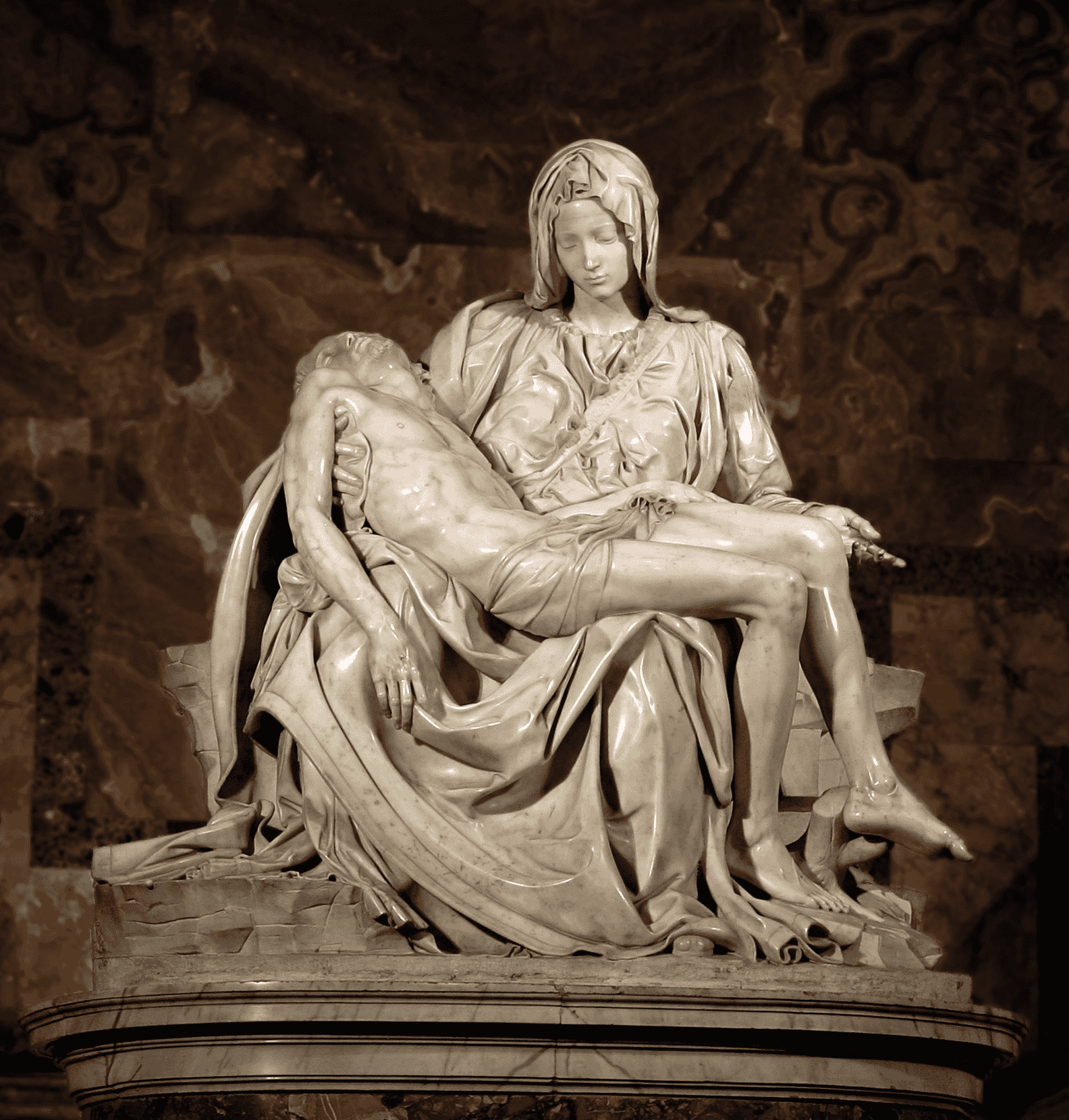 pieta marble staue